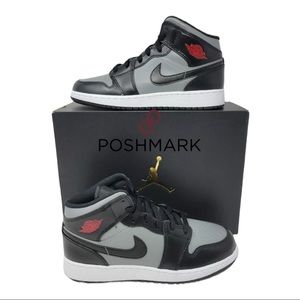 Nike Air Jordan 1 Mid Shadow Red Particle Gray